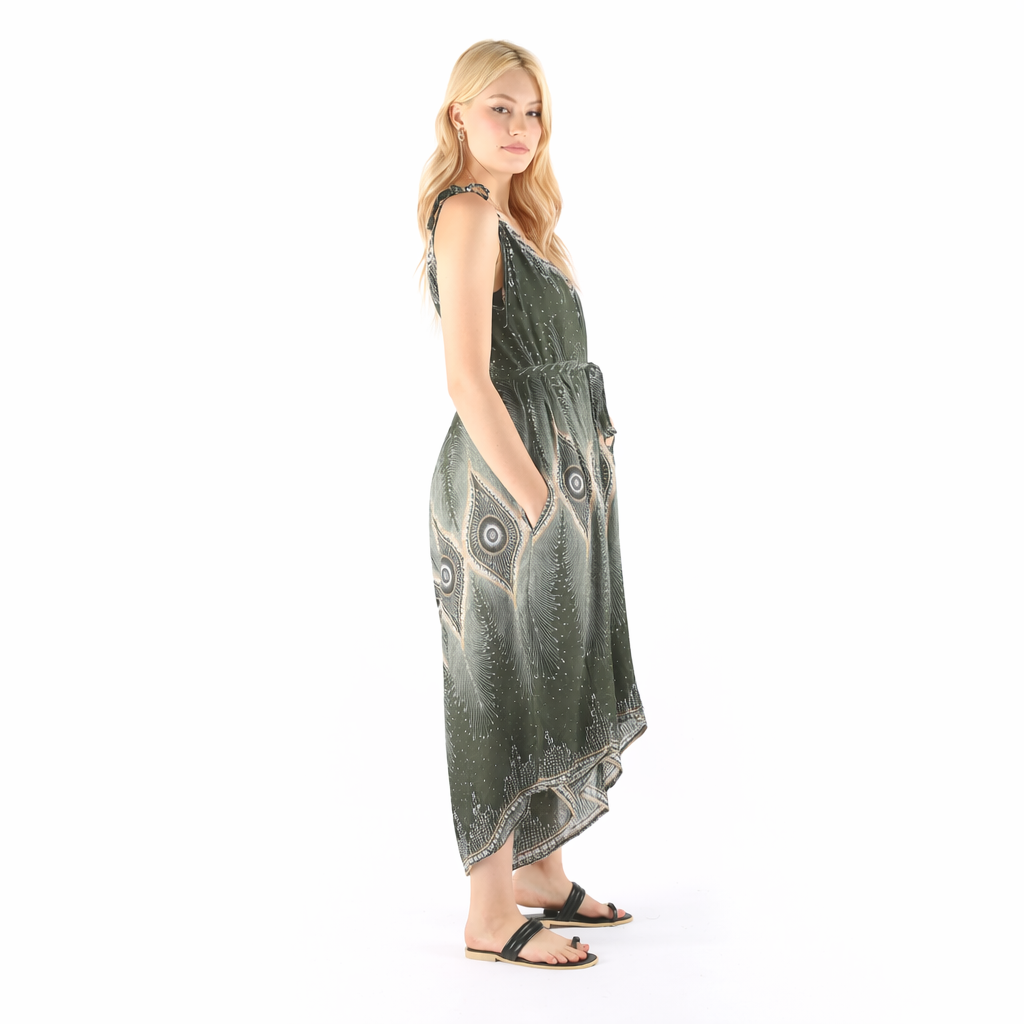 Peacock Eye Wide Leg Jumpsuit – Relaxed Fit