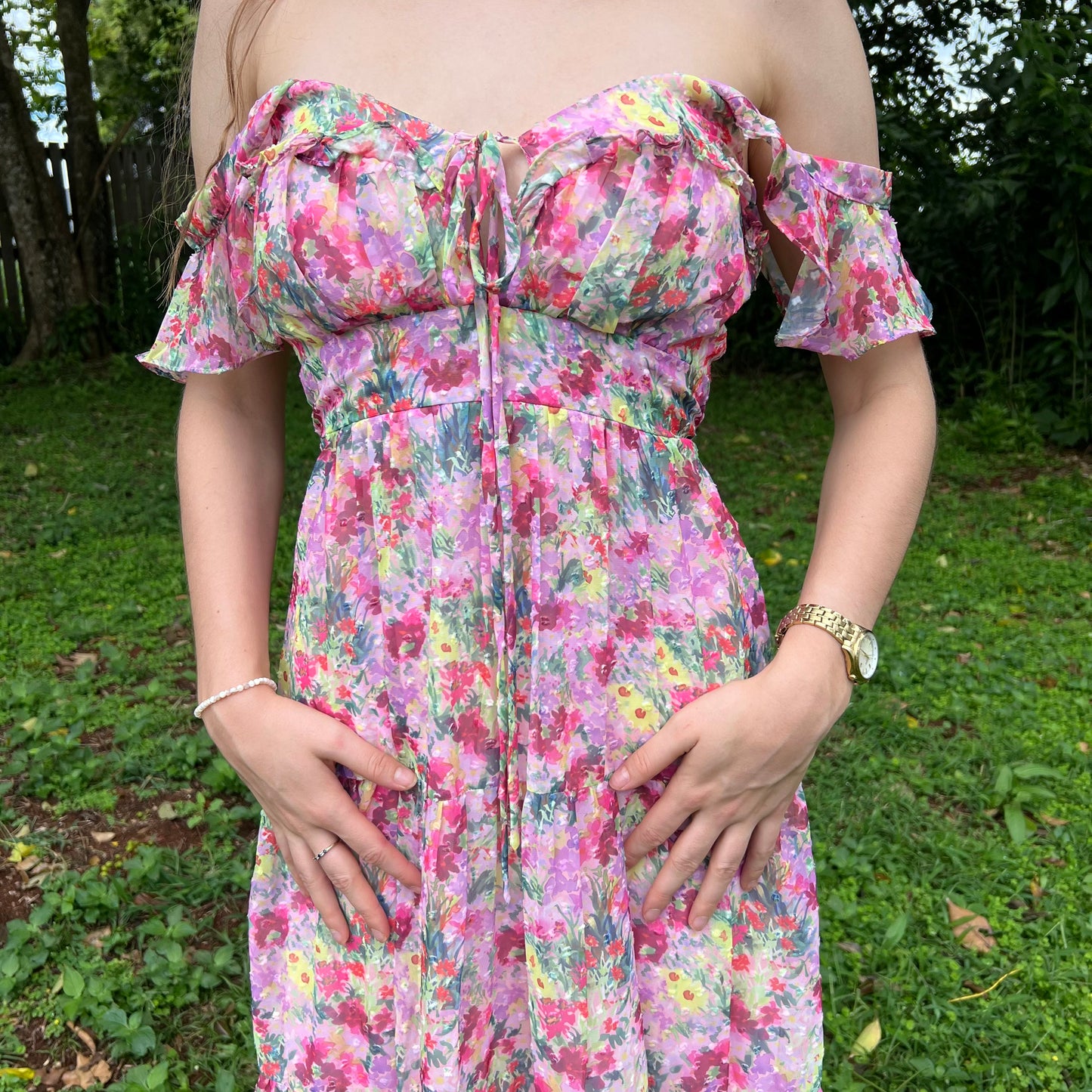 Chiffon Sweetheart Maxi Dress