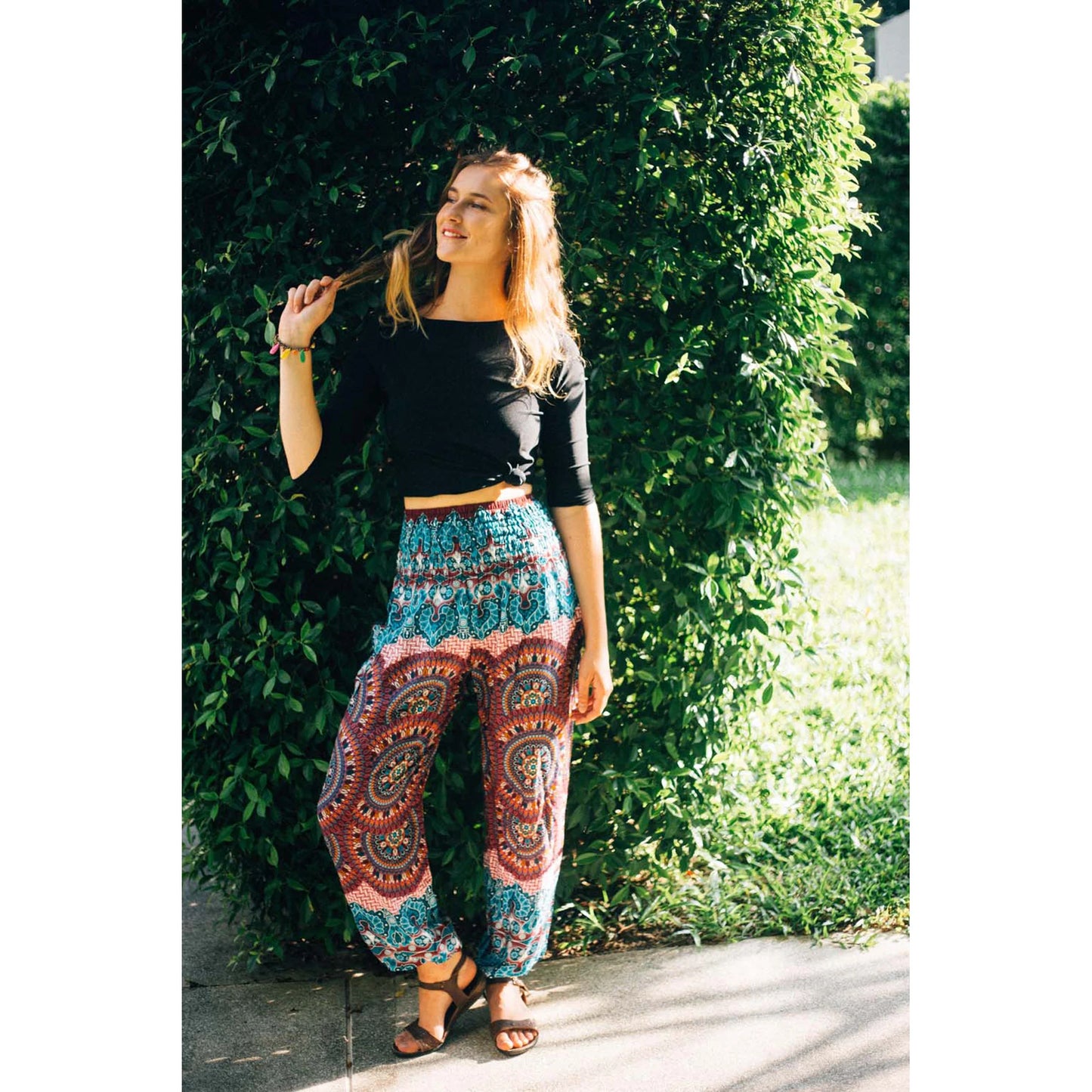 Contrast Harem Pants