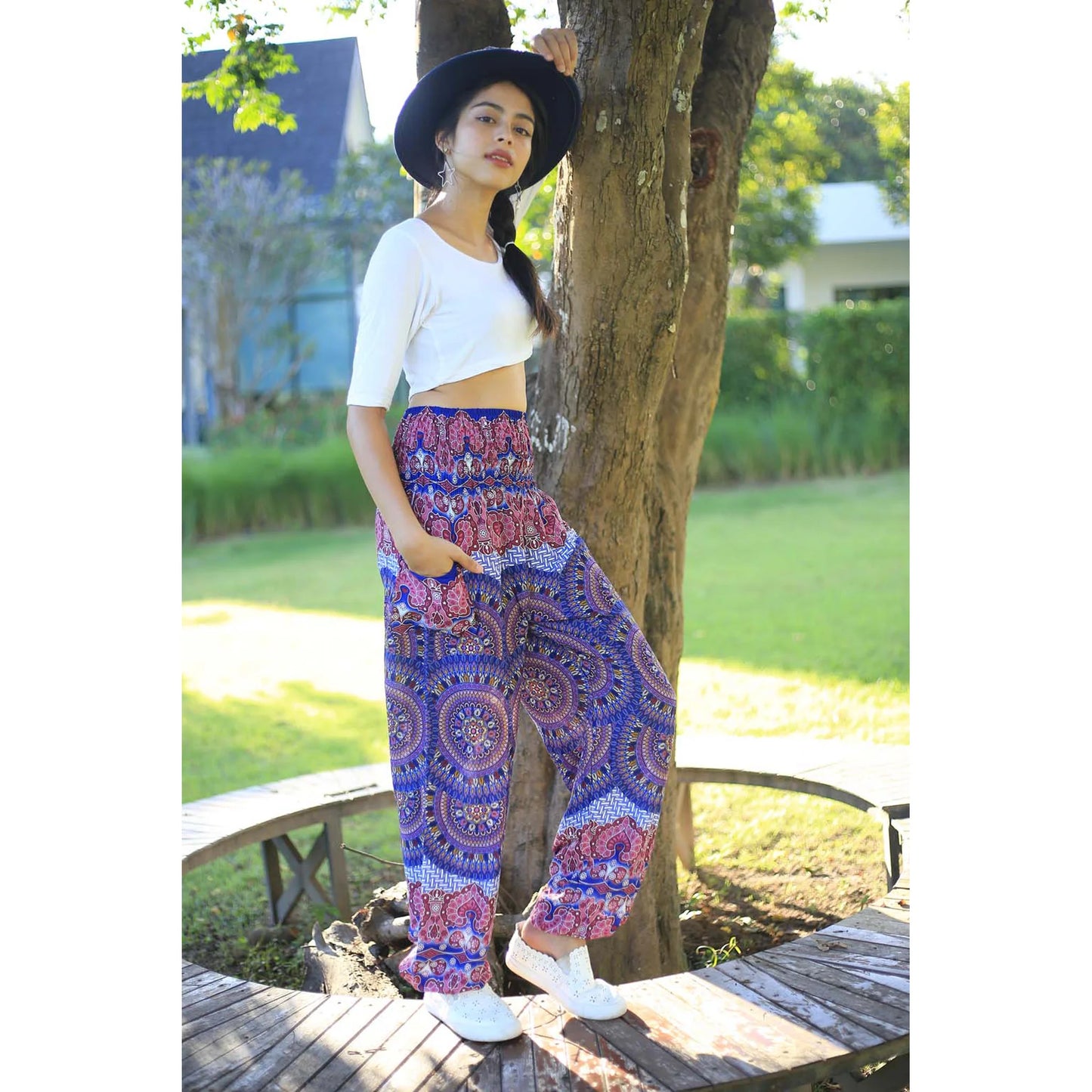 Contrast Harem Pants