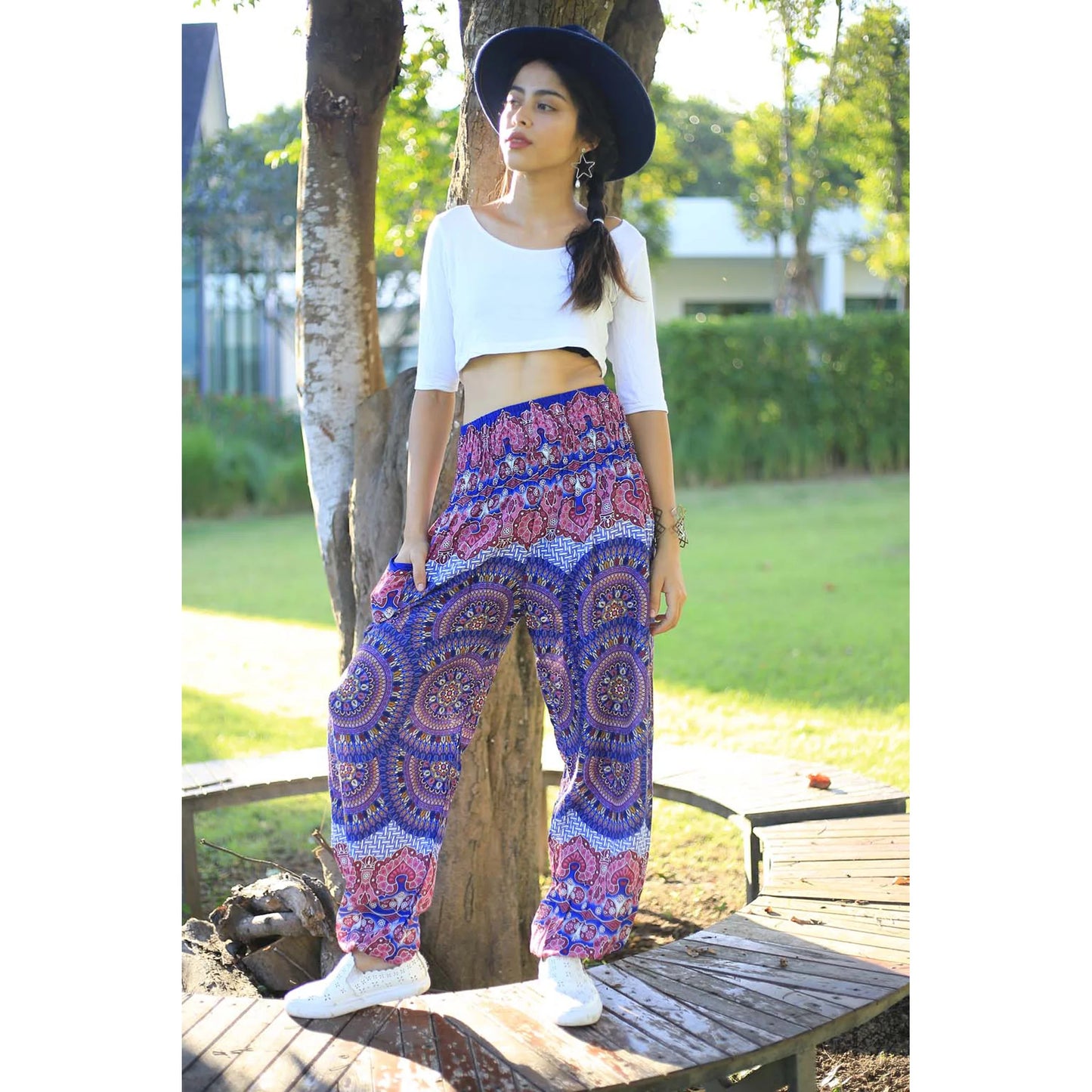 Contrast Harem Pants