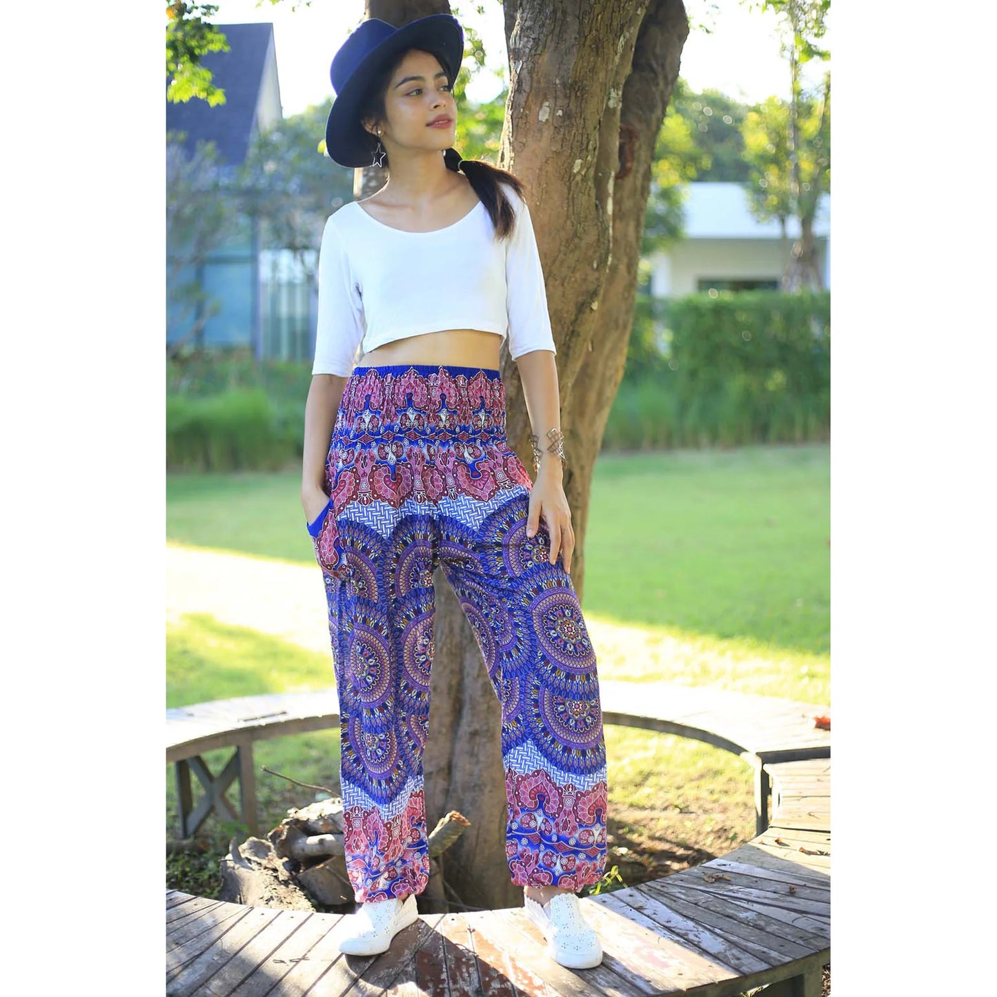 Contrast Harem Pants