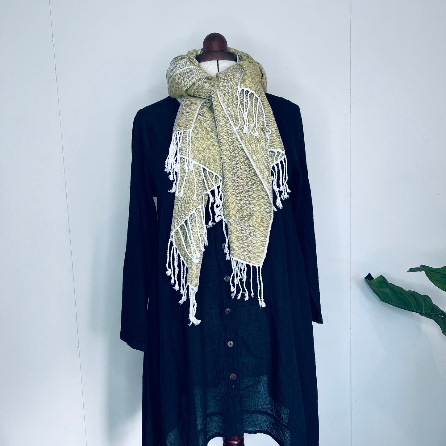 Classic Cream, Butterfy Handwoven 100% Cotton Scarf | Shawl