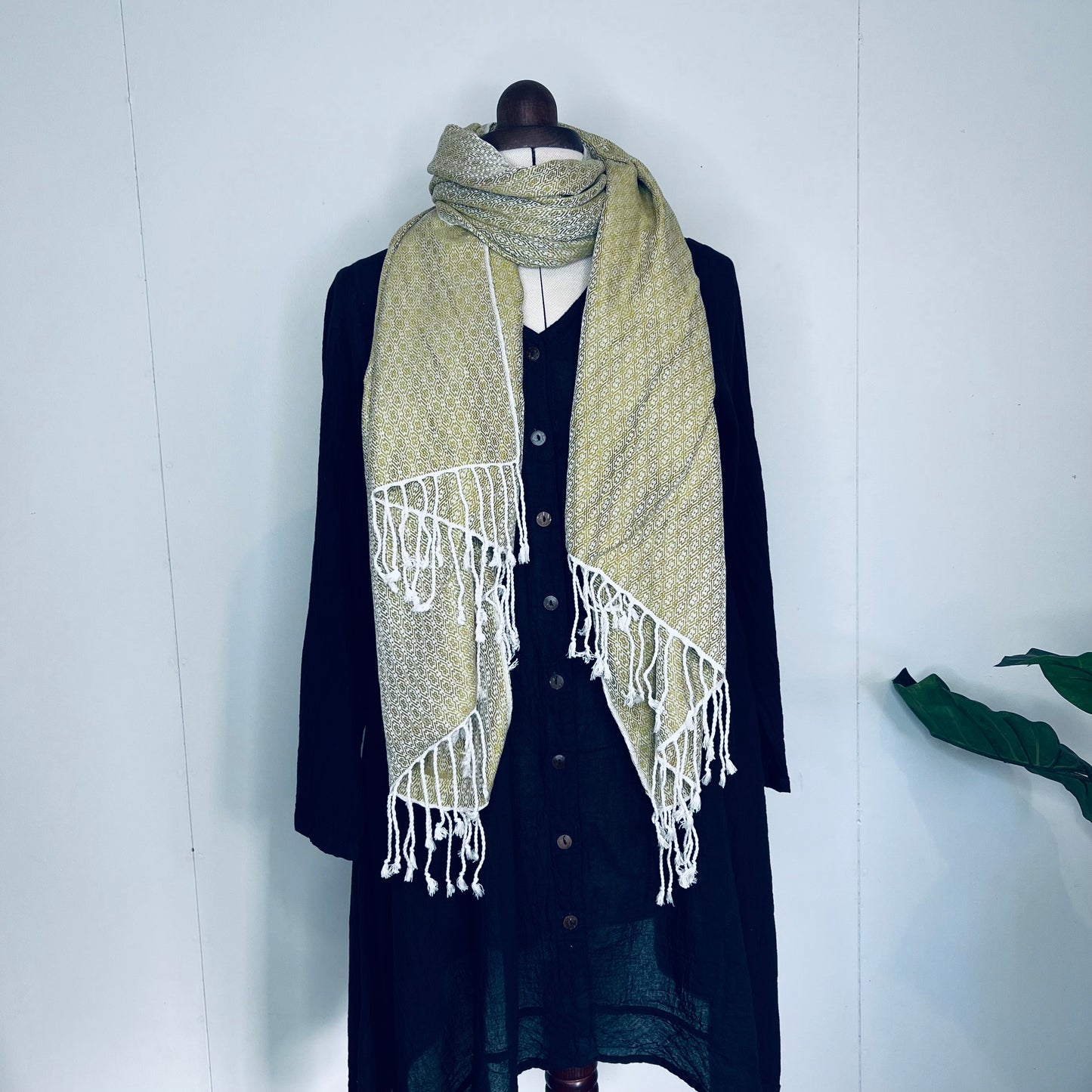Classic Cream, Butterfy Handwoven 100% Cotton Scarf | Shawl