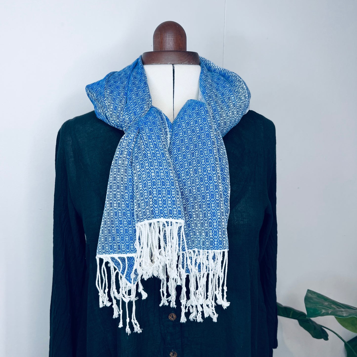 Blue, Butterfy Handwoven 100% Cotton Scarf | Shawl