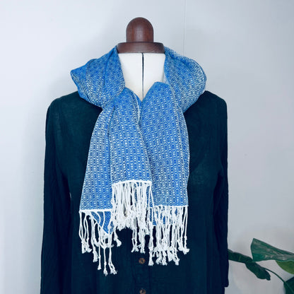 Blue, Butterfy Handwoven 100% Cotton Scarf | Shawl