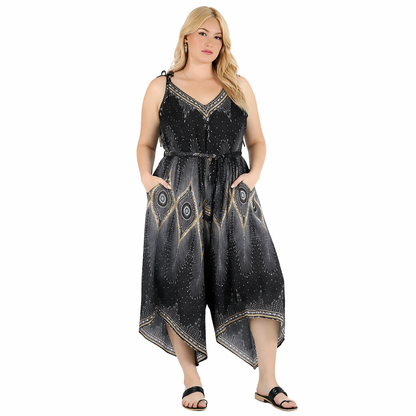 Peacock Eye Wide Leg Jumpsuit – Relaxed Fit
