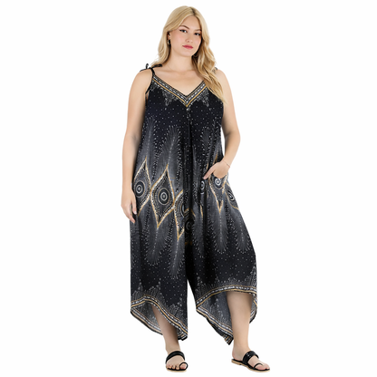 Peacock Eye Wide Leg Jumpsuit – Relaxed Fit