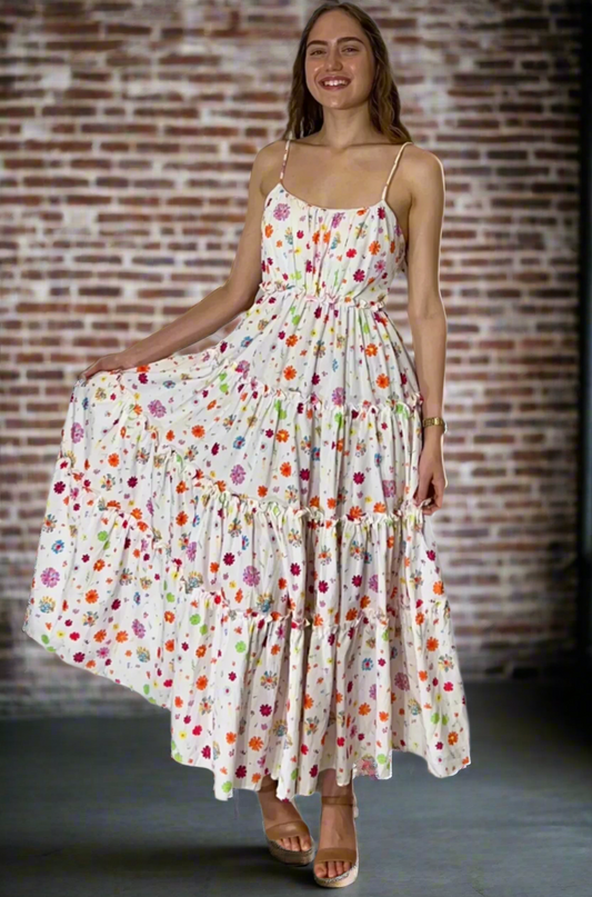 Floral Spaghetti Strap Maxi Dress