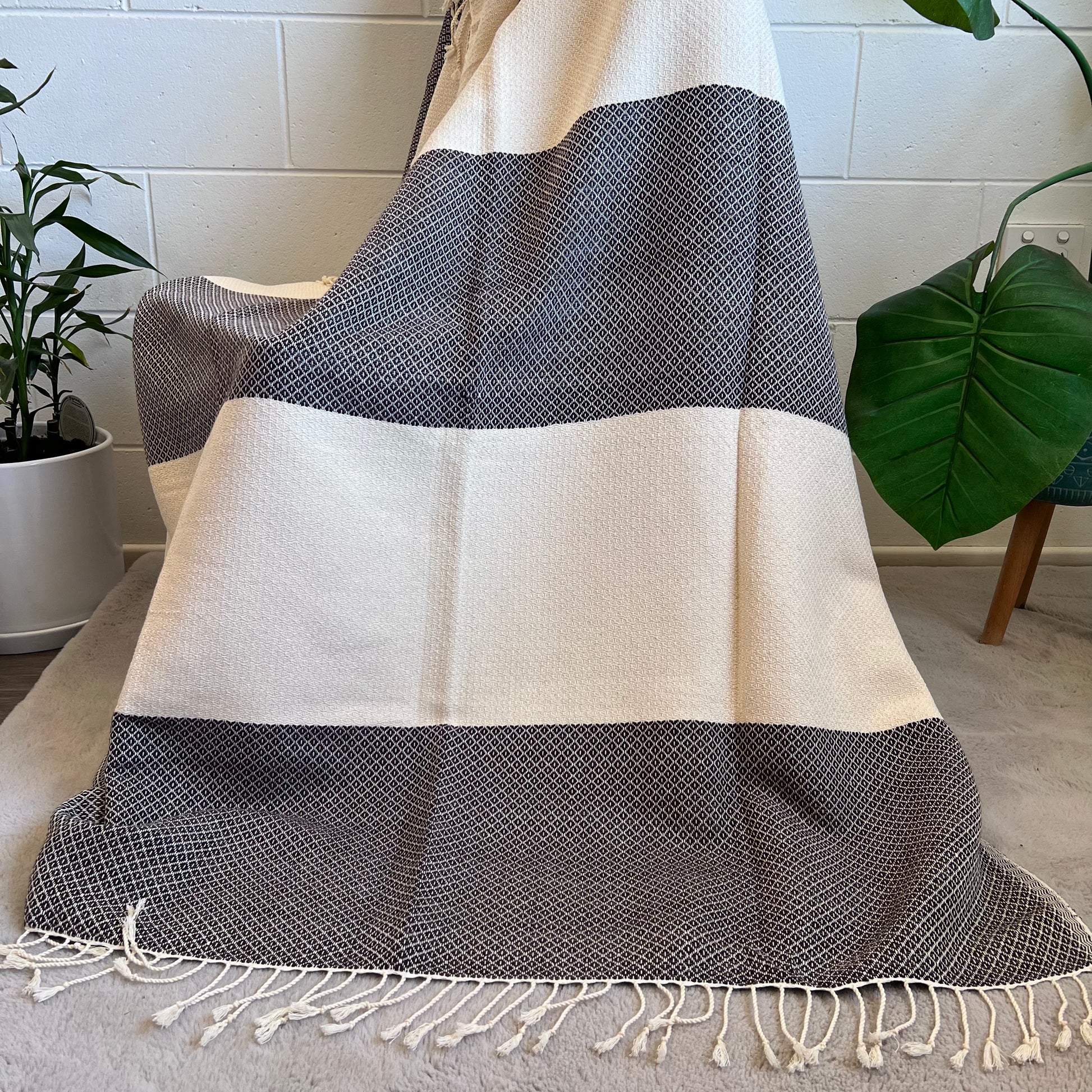 Cotton Throw Blanket for Bed | Sofa | Chair | Couch | Travel - 120cm x 240cm | Miss Topaz