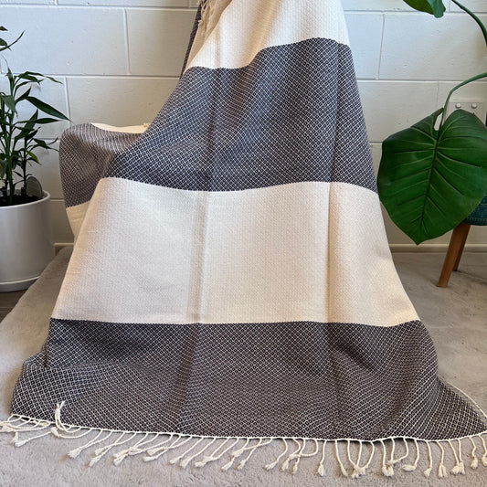 Cotton Throw Blanket for Bed | Sofa | Chair | Couch | Travel - 120cm x 240cm | Miss Topaz