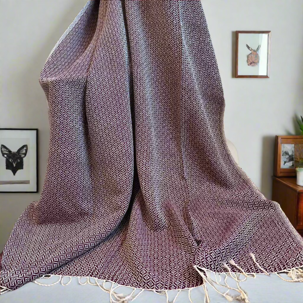 Cotton Throw Blanket for Bed | Sofa | Chair | Couch | Travel - 120cm x 240cm | Miss Topaz