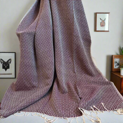 Cotton Throw Blanket for Bed | Sofa | Chair | Couch | Travel - 120cm x 240cm | Miss Topaz