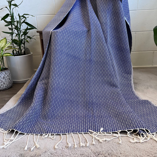 Cotton Throw Blanket for Bed | Sofa | Chair | Couch | Travel - 120cm x 240cm | Miss Topaz