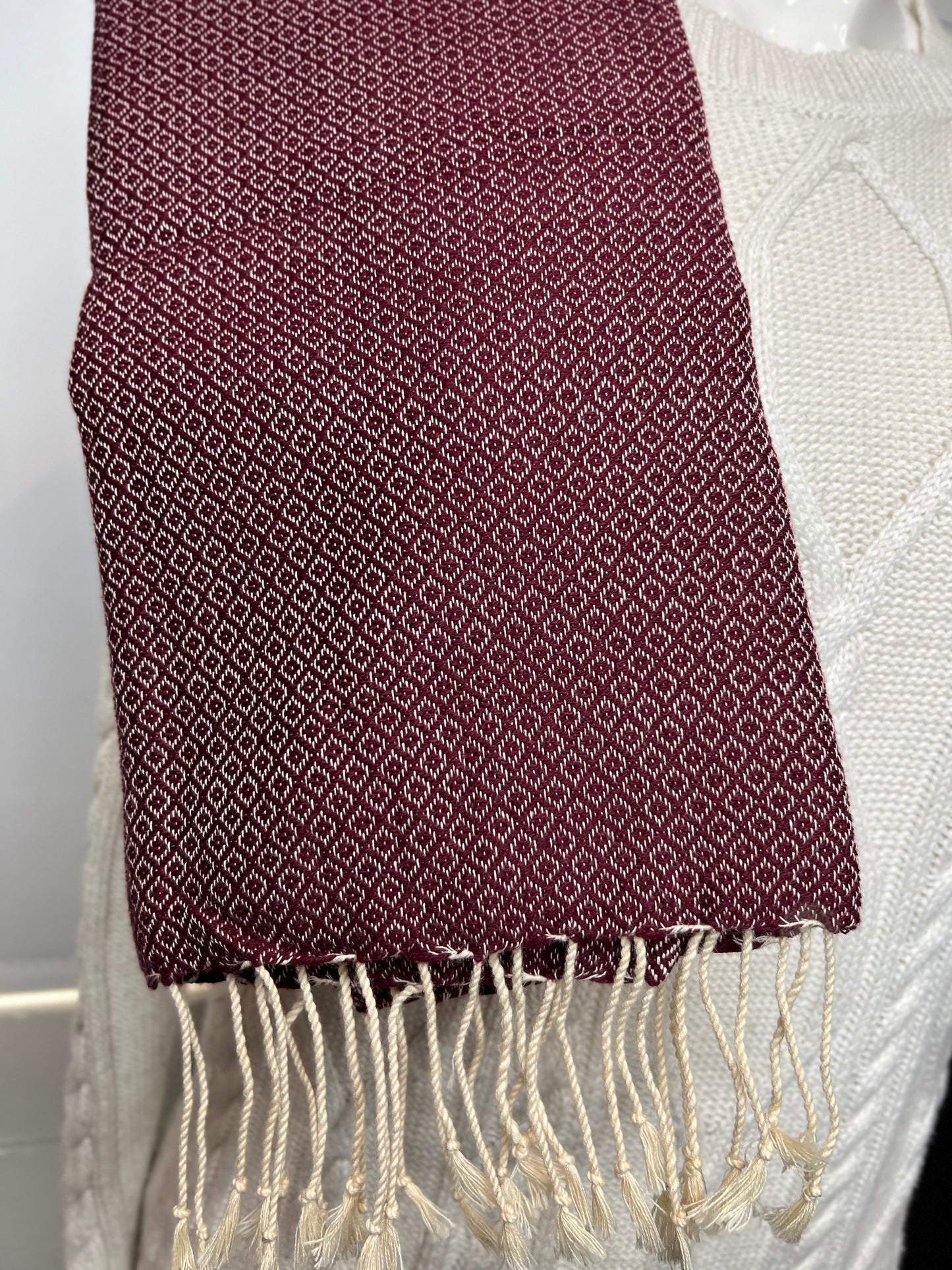 Cotton Men's Scarf | Hand-Loomed | Gifts Idea | 45cm x 180cm | Miss Topaz
