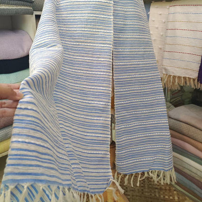 Blue, Handwoven 100% Cotton, Picnic Mat, Chair Cover, Table Runner