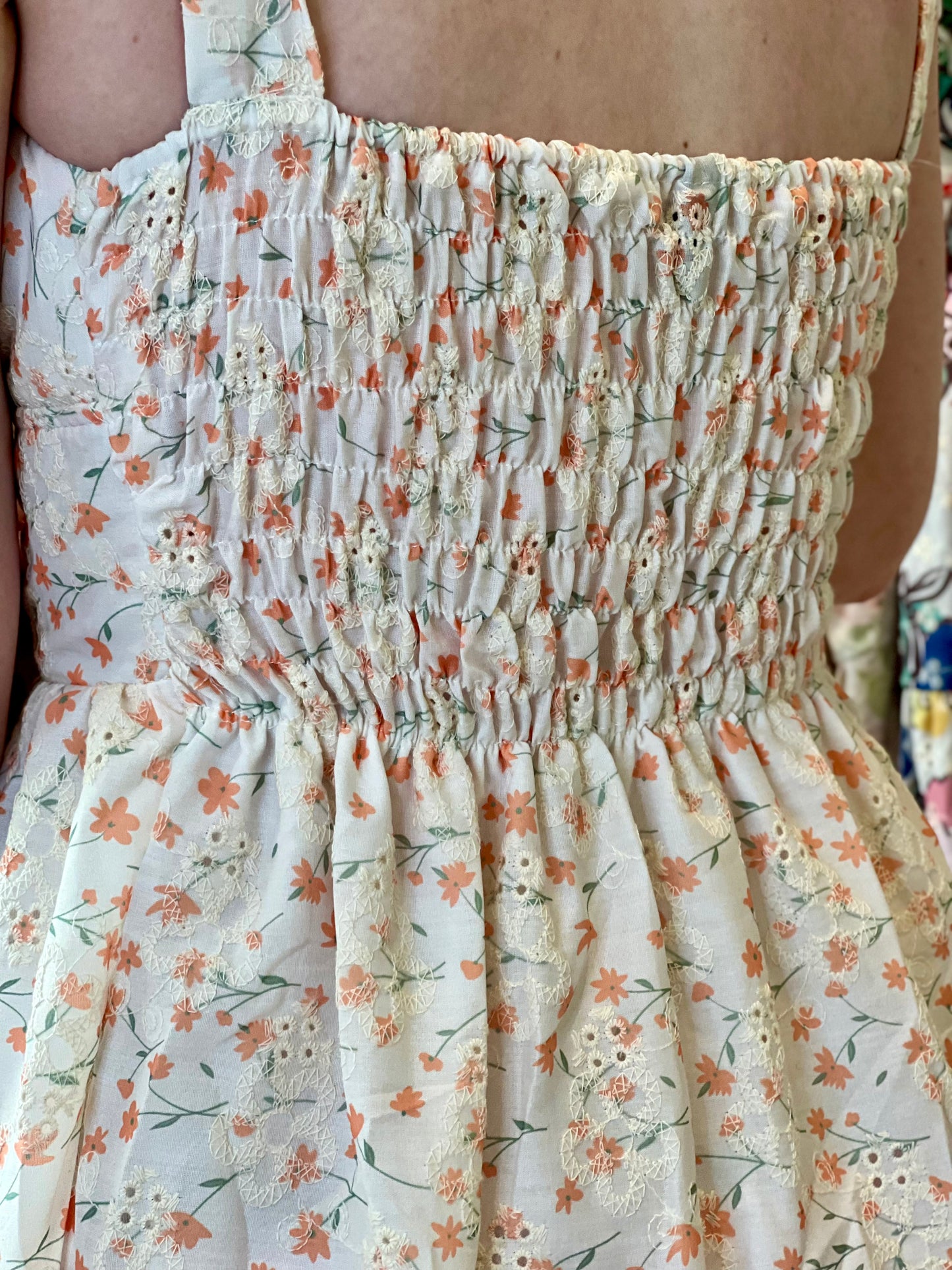 Tie Up Embroidered Midi Dress