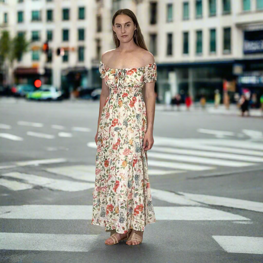 Cropped Maxi Dress - Red