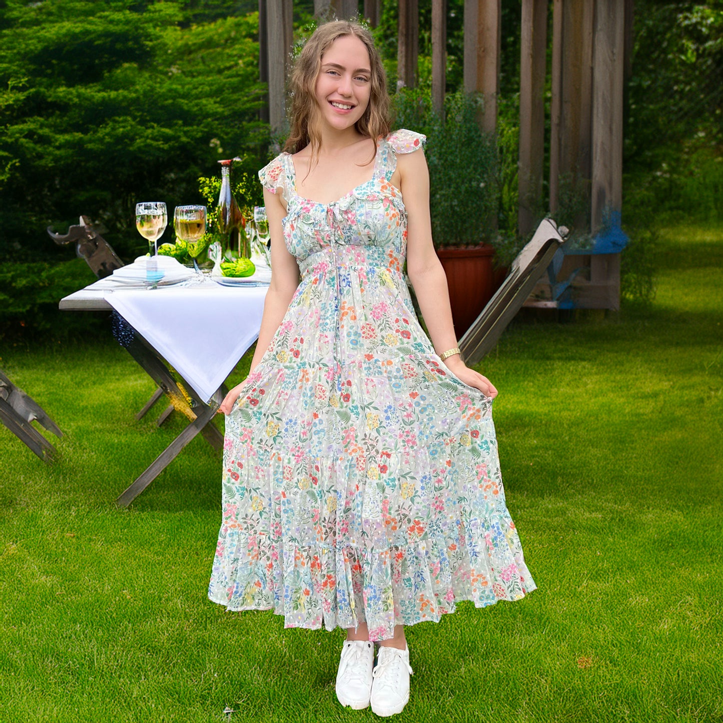 Chiffon Sweetheart Maxi Dress