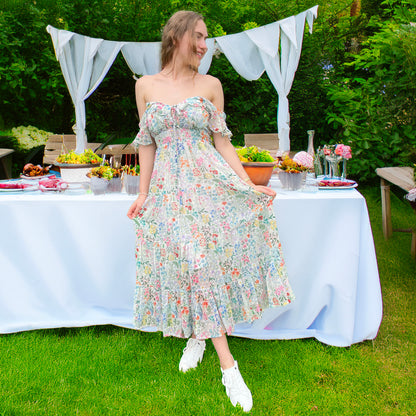 Chiffon Sweetheart Maxi Dress
