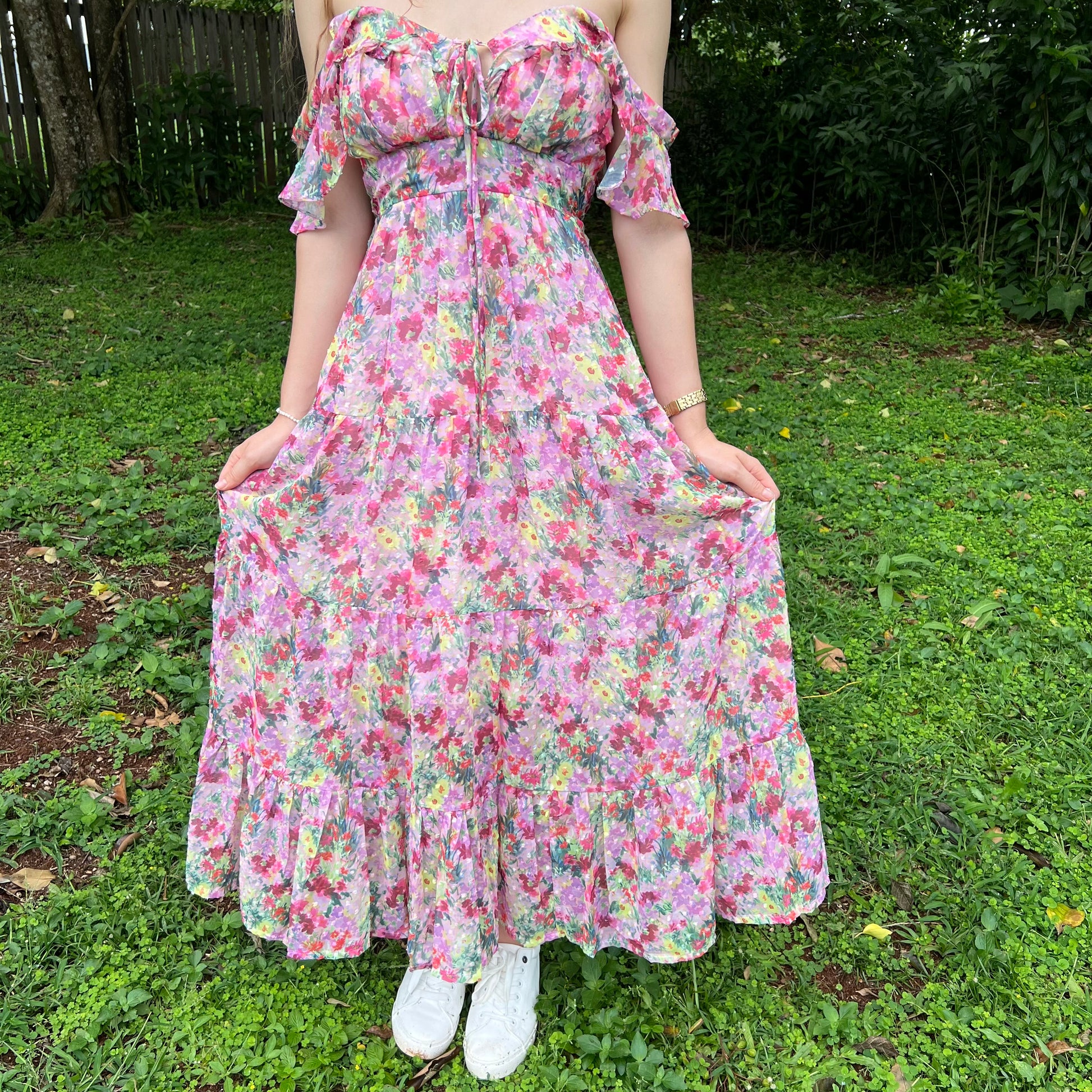 Chiffon Sweetheart Maxi Dress  Miss Topaz