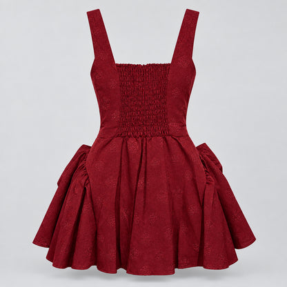 Burgundy Bow Mini Dress