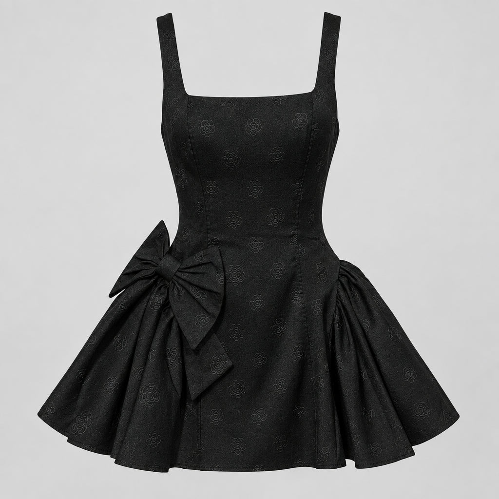 Black Bow Mini Dress
