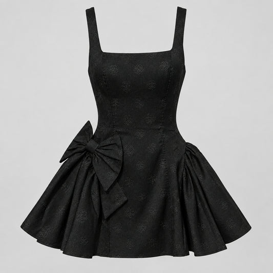 Black Bow Mini Dress