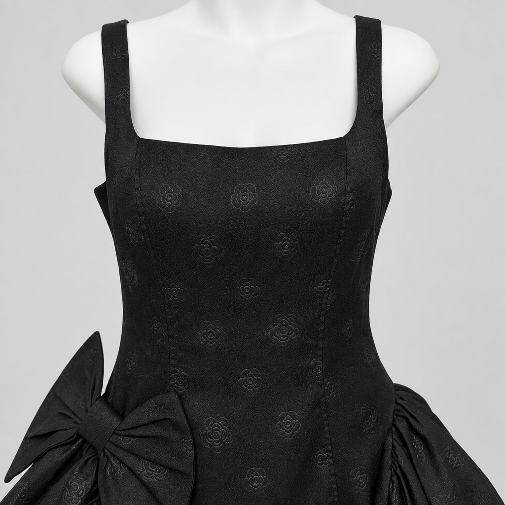 Black Bow Mini Dress