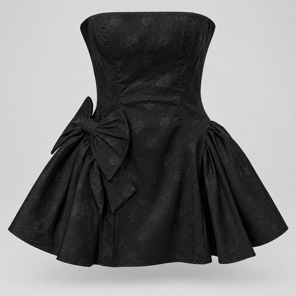 Black Bow Mini Dress