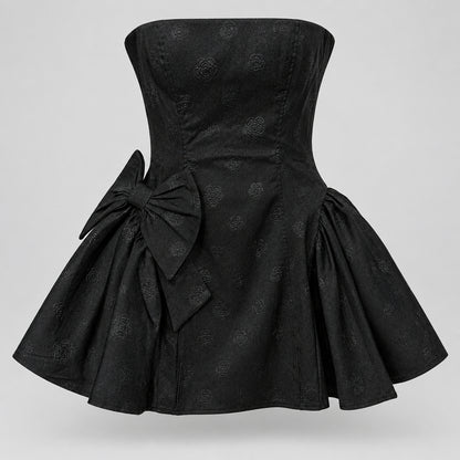 Black Bow Mini Dress