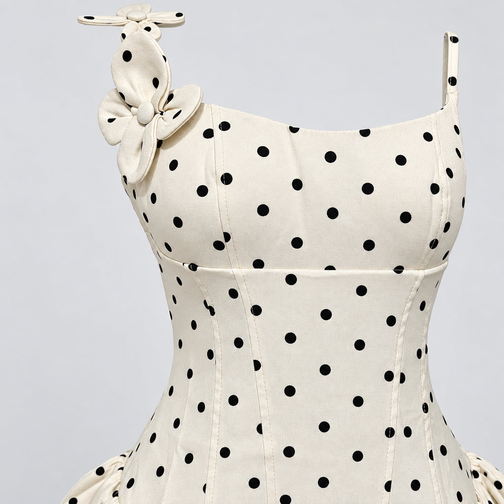 Ivory Polka Dot Mini Dress
