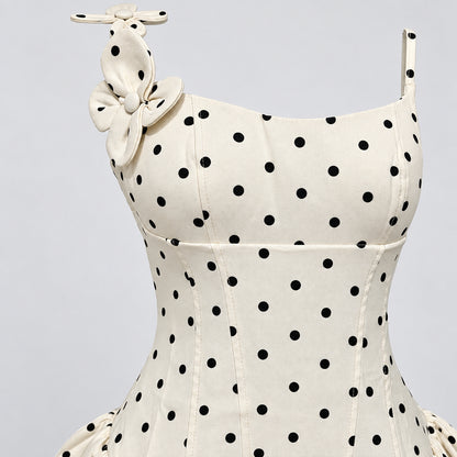 Ivory Polka Dot Mini Dress
