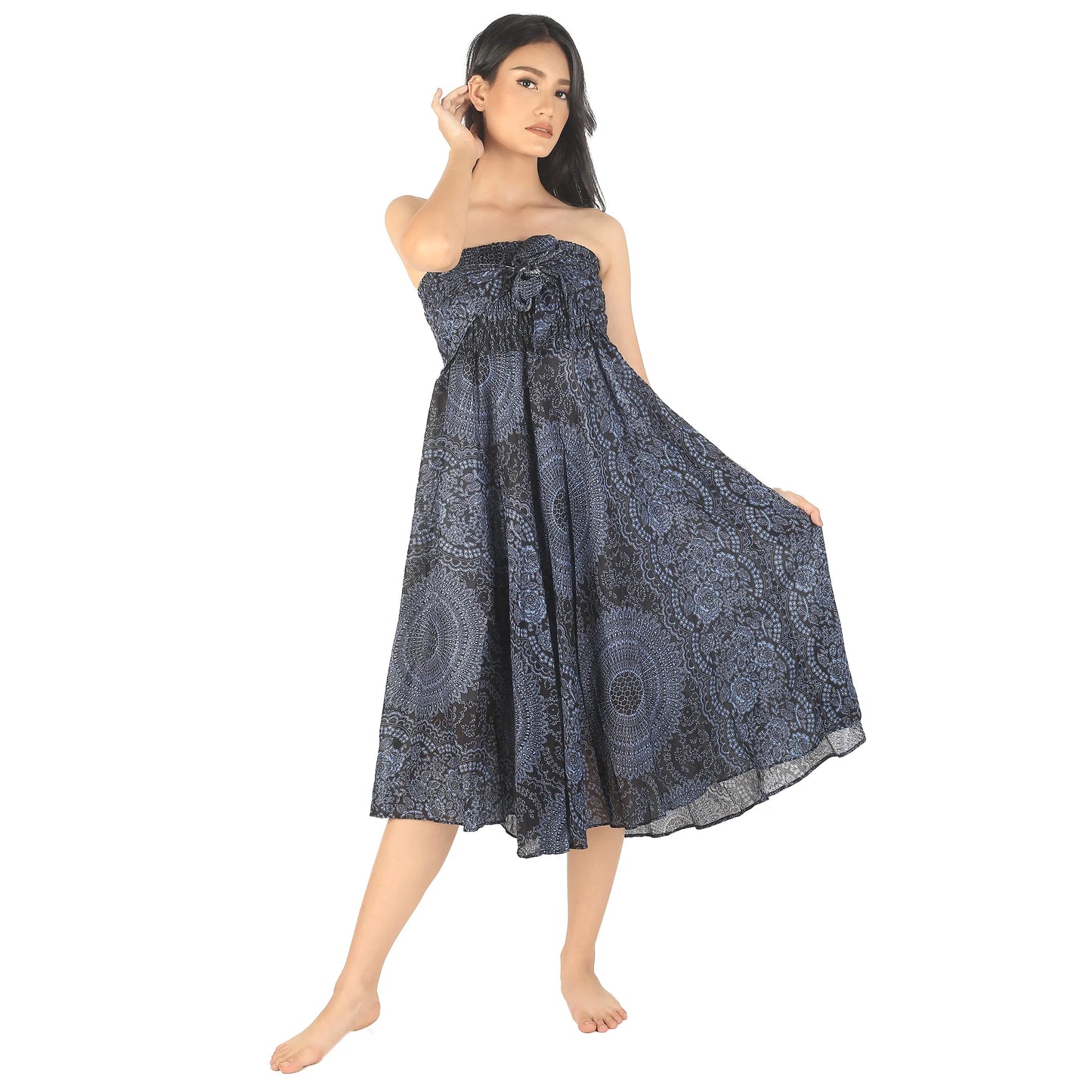 Monotone Mandala Maxi Skirt