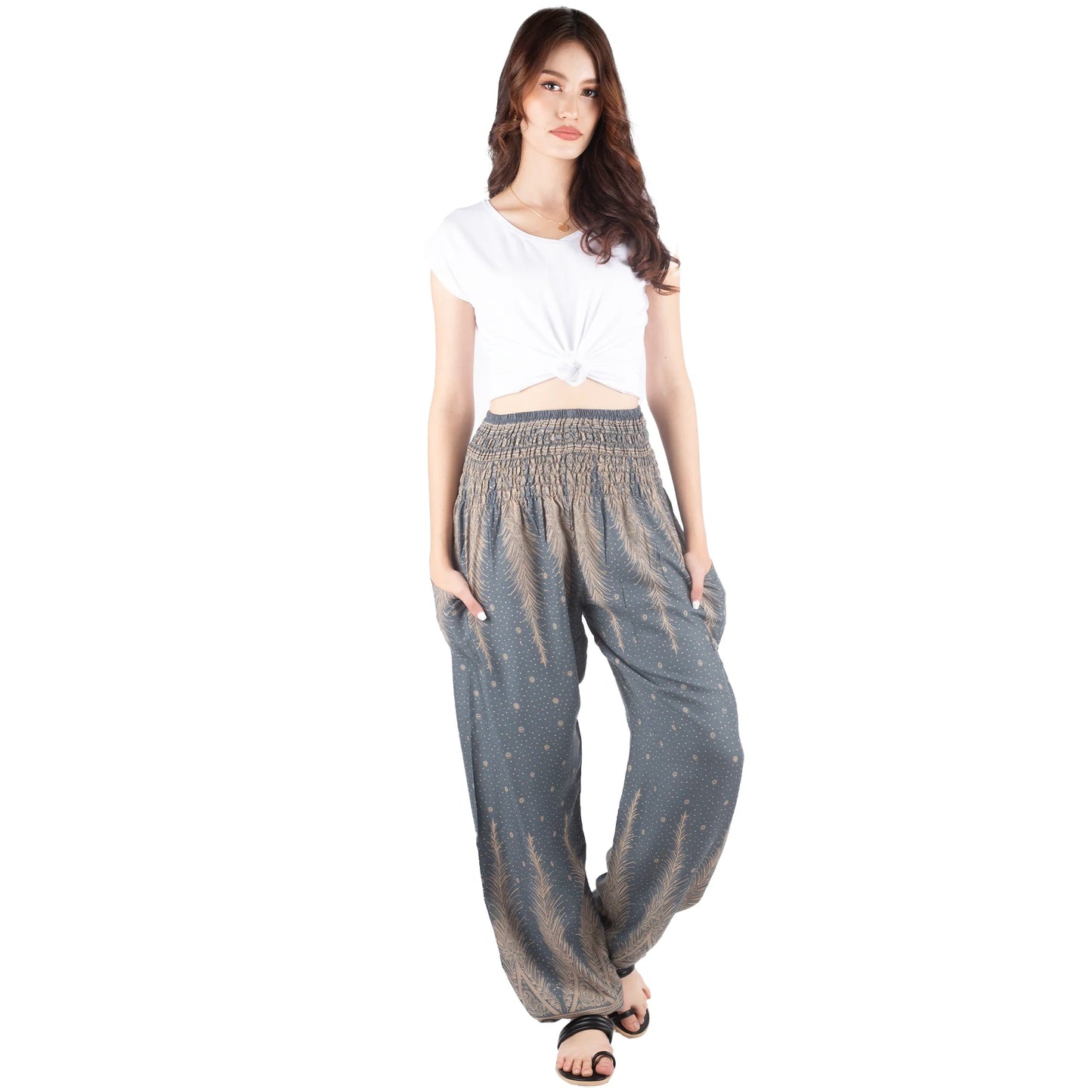 Peacock Feather Dream Harem Pants